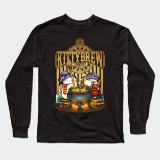 Halloween Witch Cats Kitty Brew Long Sleeve T-Shirt